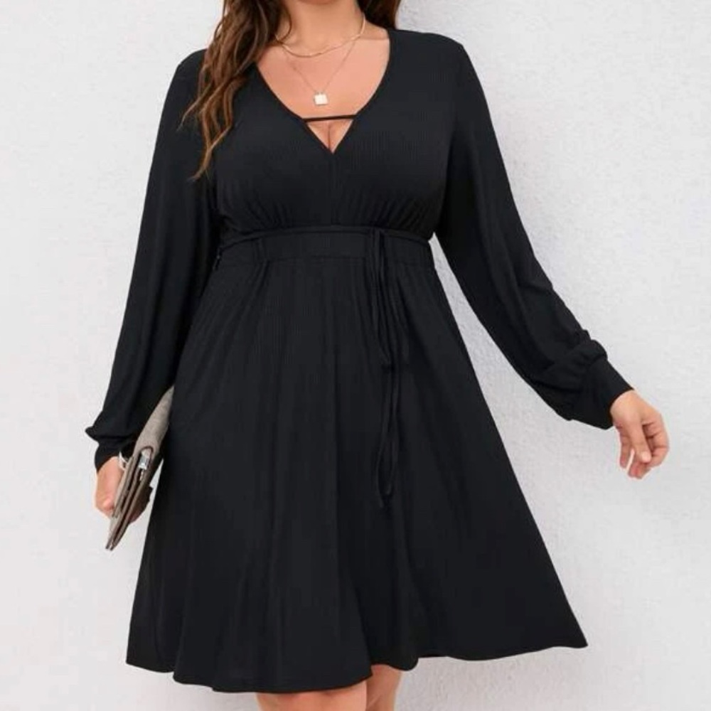 3X Shein Curve A-Line Stretchy black dress